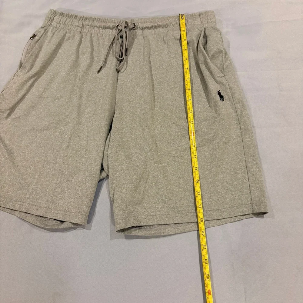 Polo Ralph Lauren Mens Heather Gray Performance Shorts Drawstring Size XL Gym
